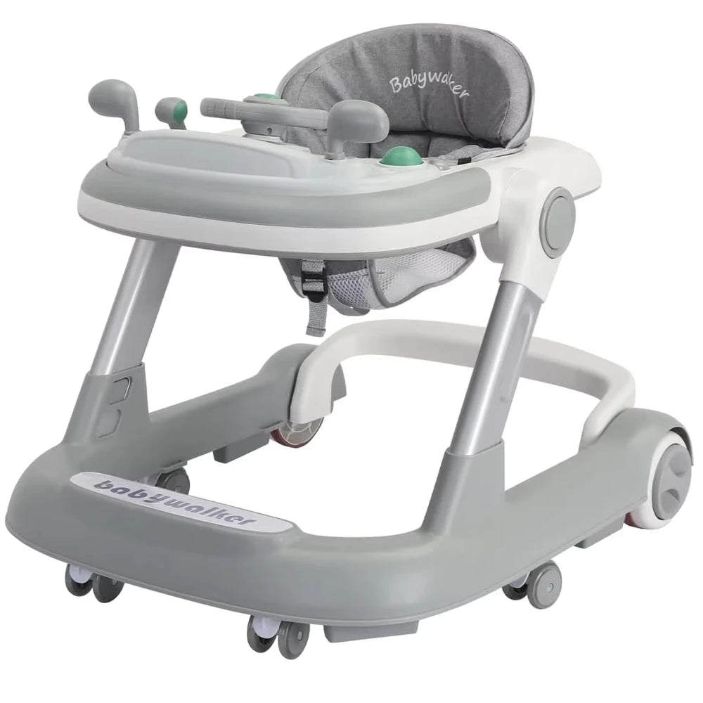 2-in-1 Foldable Baby Walker with Tray