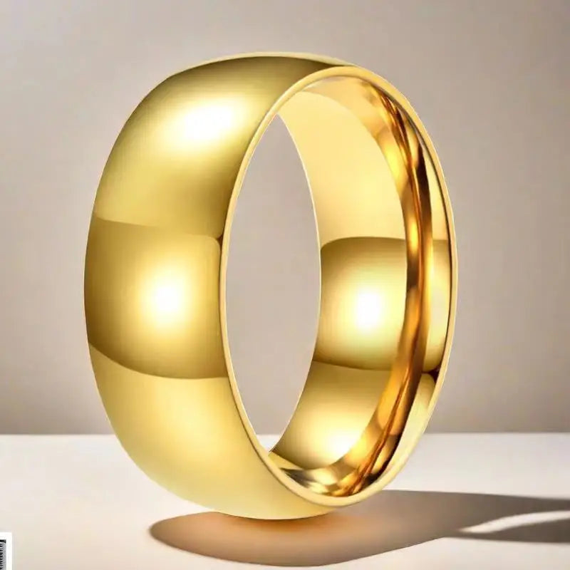 stainless steel Gold Color Fashion Alloy Rings Men and Women Smooth Lover Antithes Simple Ring Long Lasting Never Fade Jewelry