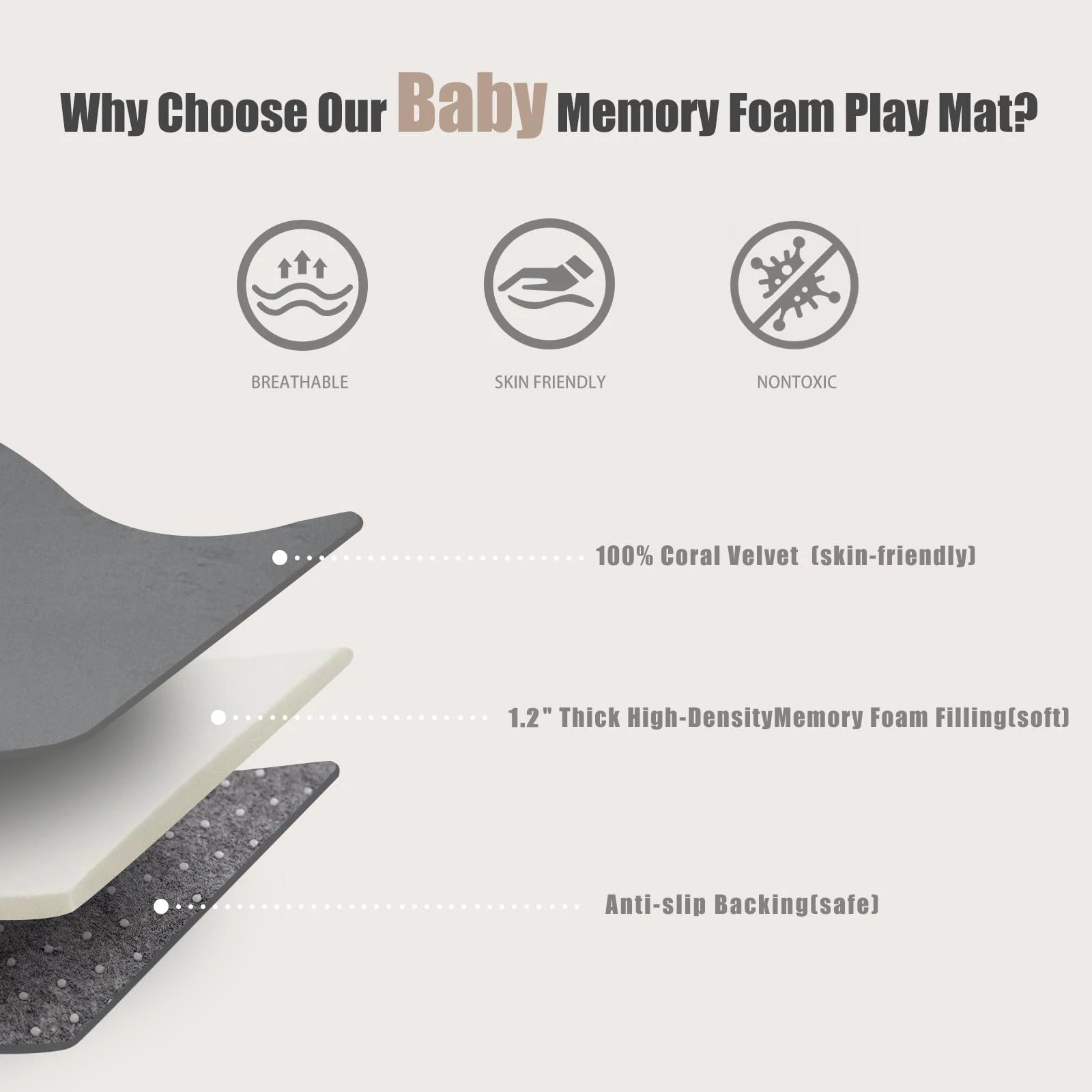 CozyTatami Thick Baby Play Mat