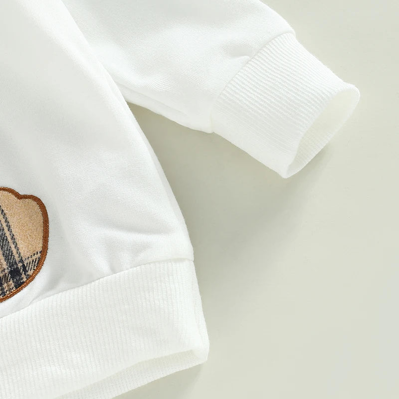 Lioraitiin 2-Piece Baby Outfit — Long Sleeve Plaid Pullover & Pants Set (0–24M)