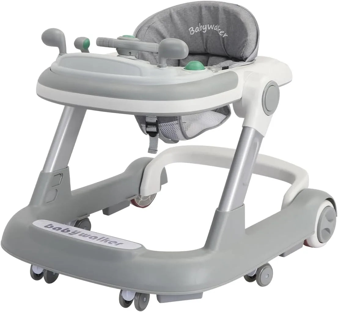 2-in-1 Foldable Baby Walker with Tray