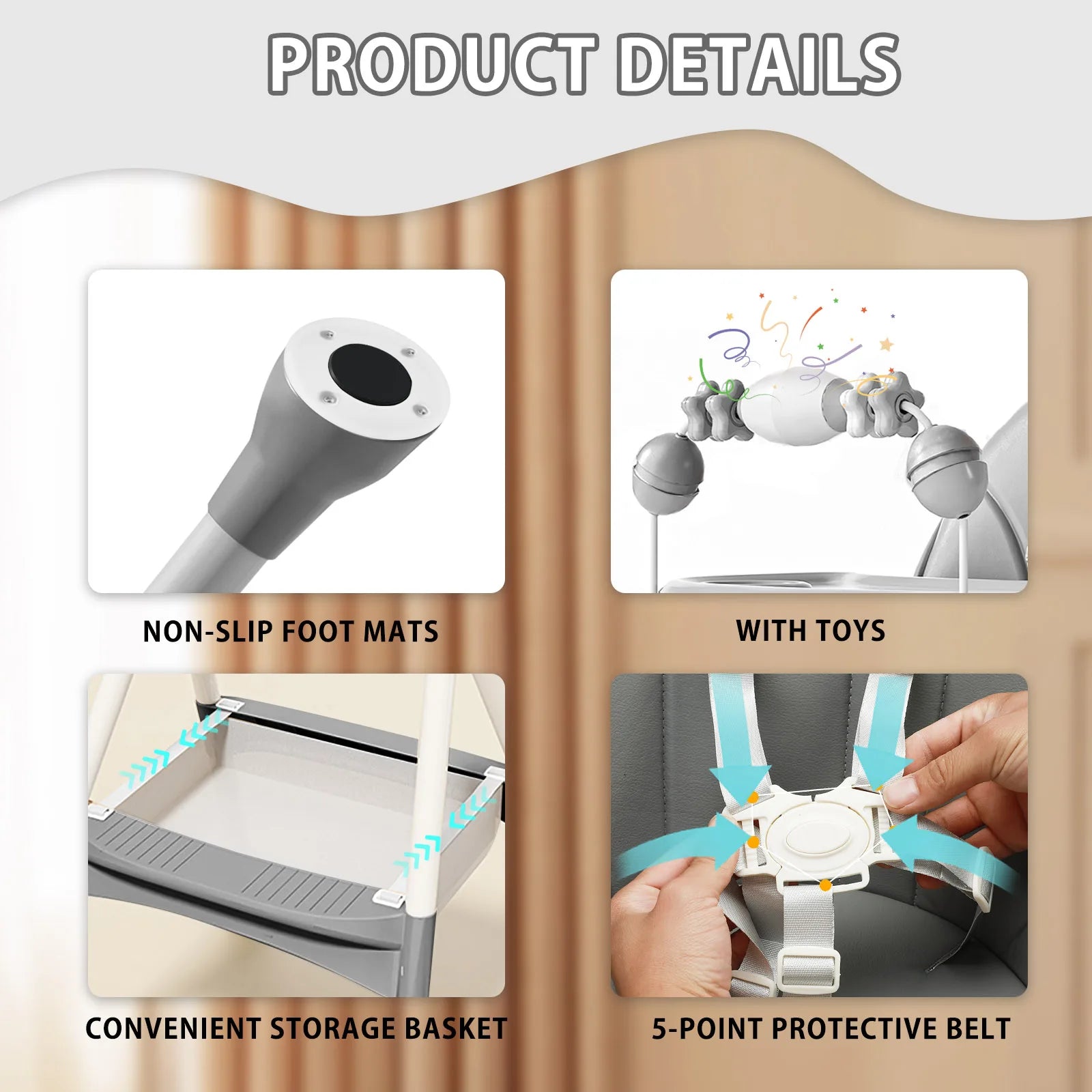 Convertible Seat with Double Tray & Toy Rack