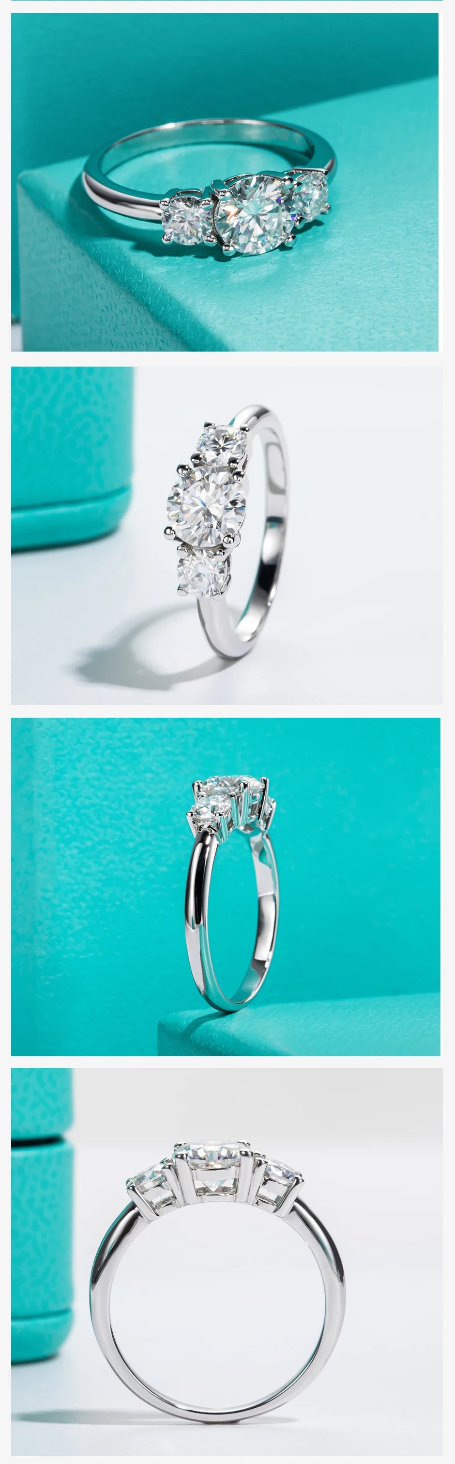 AnuJewel 1.6cttw D Color Moissanite Engagement Rings For Women 925 Sterling Silver Promise Wedding Rings Fine Jewelry Wholesale