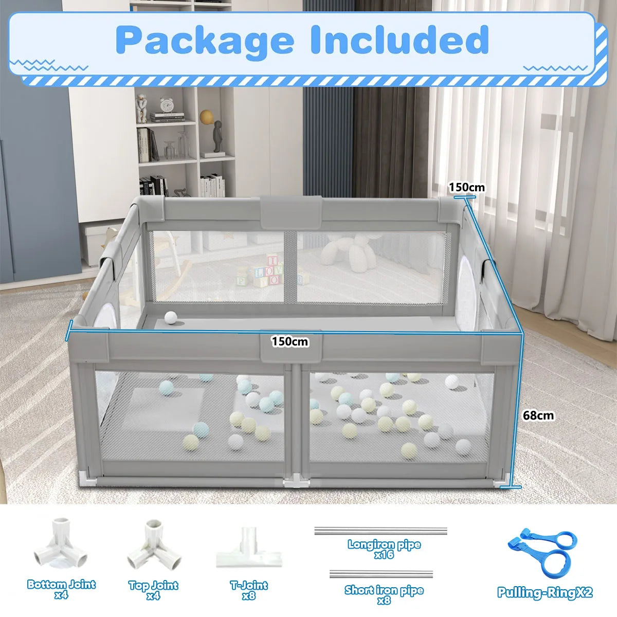 HappyNest Baby Playpen & Ball Pit