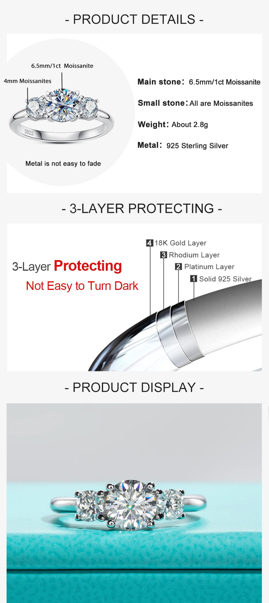 AnuJewel 1.6cttw D Color Moissanite Engagement Rings For Women 925 Sterling Silver Promise Wedding Rings Fine Jewelry Wholesale