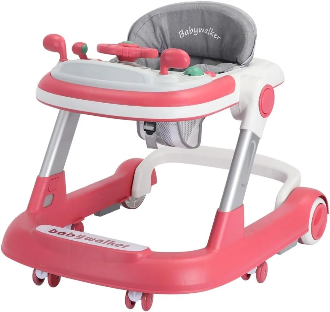 2-in-1 Foldable Baby Walker with Tray