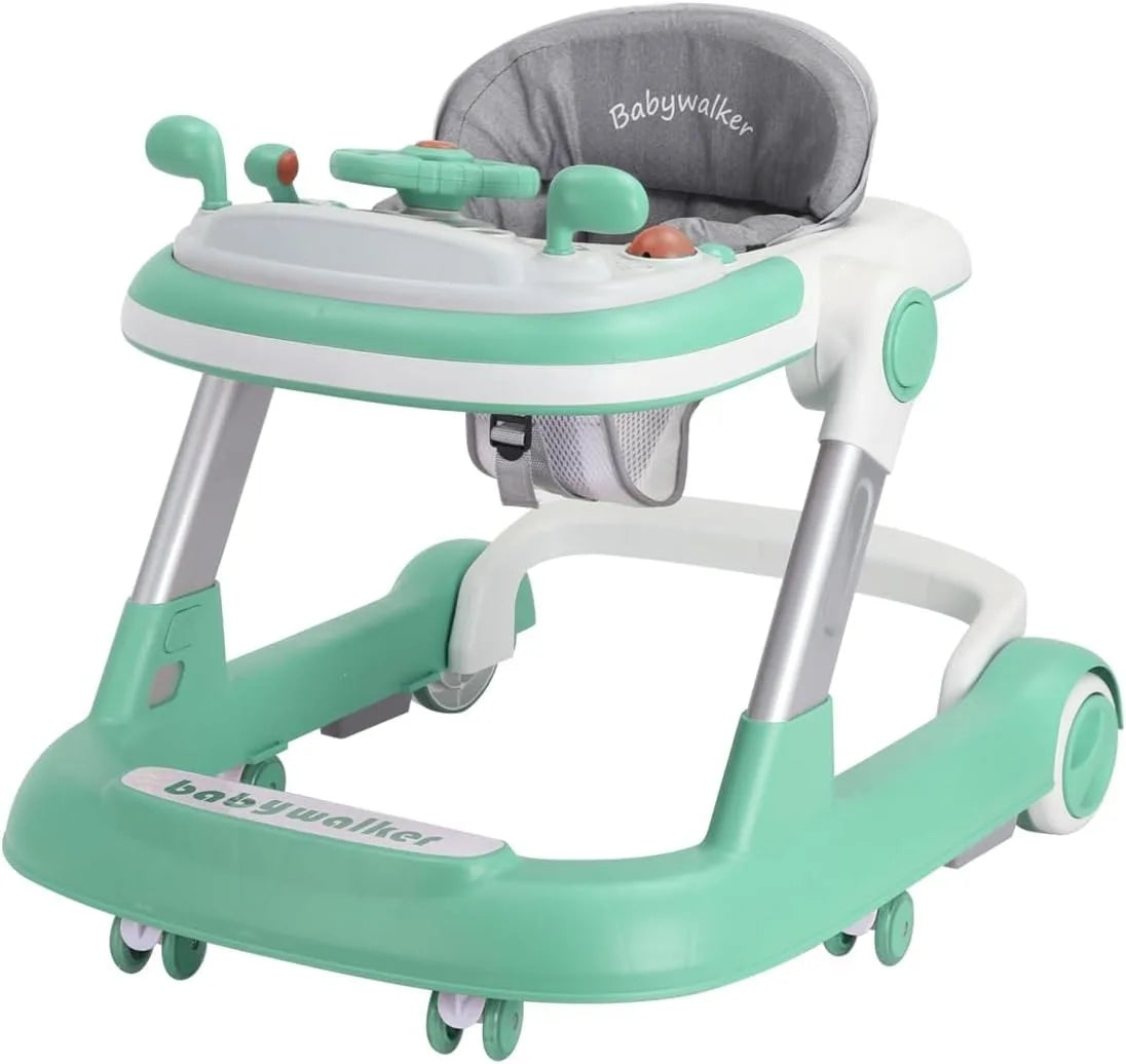2-in-1 Foldable Baby Walker with Tray