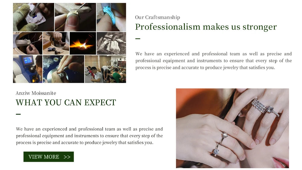 ANZIW 2 Carat All Moissanite Ring Bridal Sets Silver 925 Solitaire Engagement Wedding Rings & Stackable Eternity Bands for Women