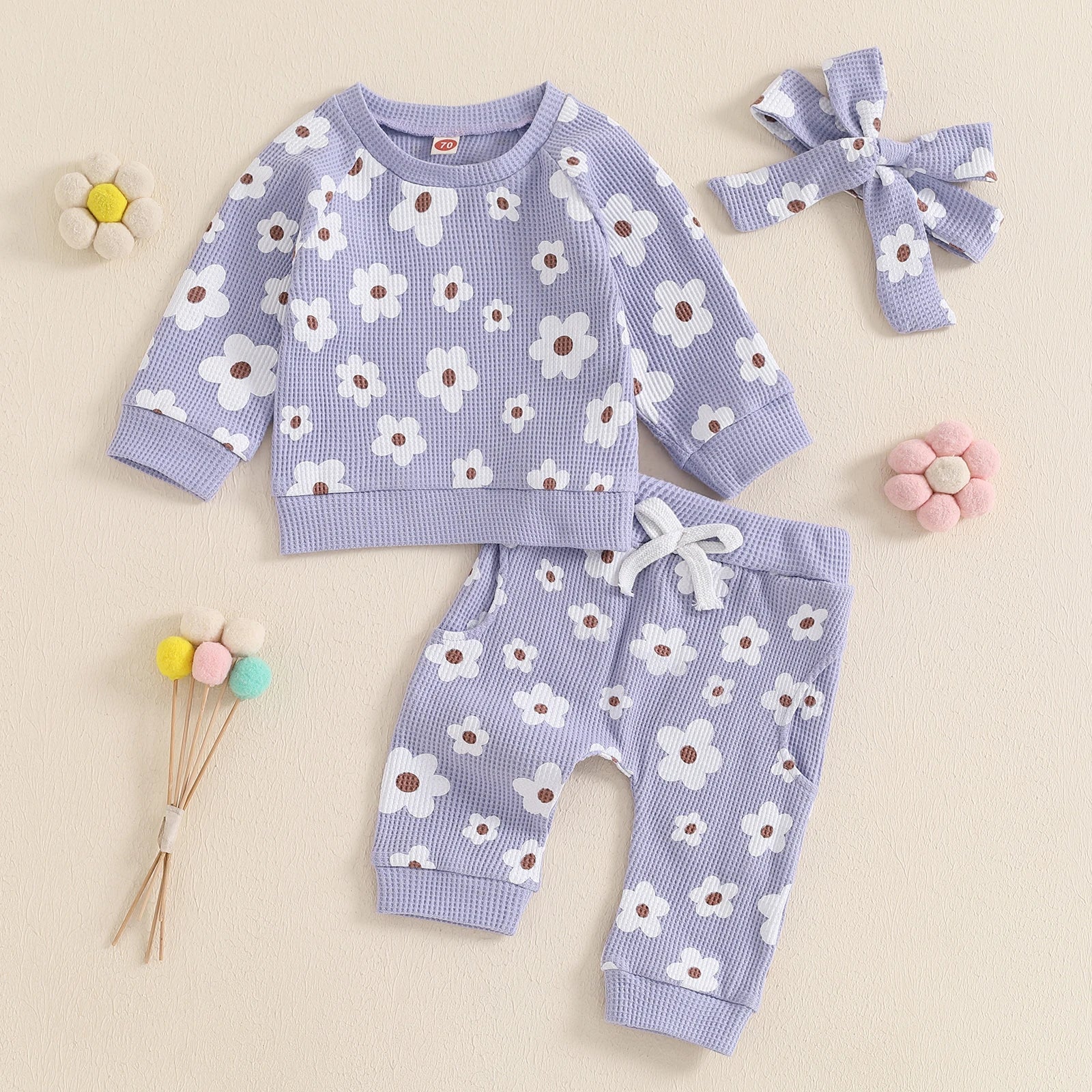 Lioraitiin Infant Baby Girl 2Pcs Fall Clothes Set