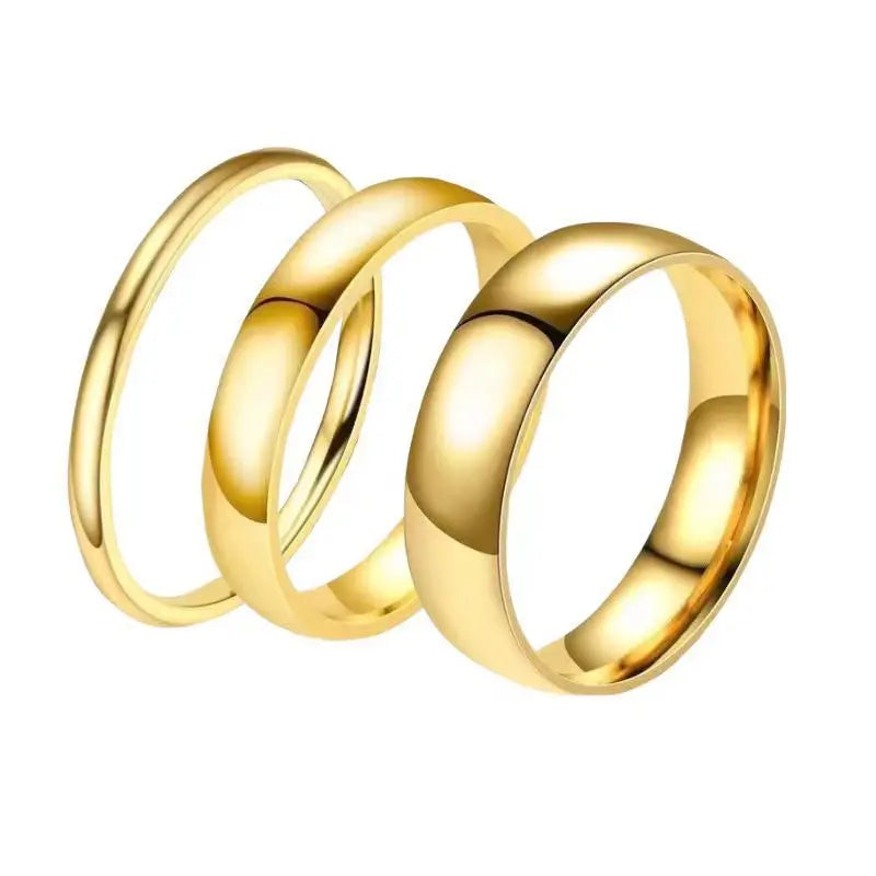 stainless steel Gold Color Fashion Alloy Rings Men and Women Smooth Lover Antithes Simple Ring Long Lasting Never Fade Jewelry