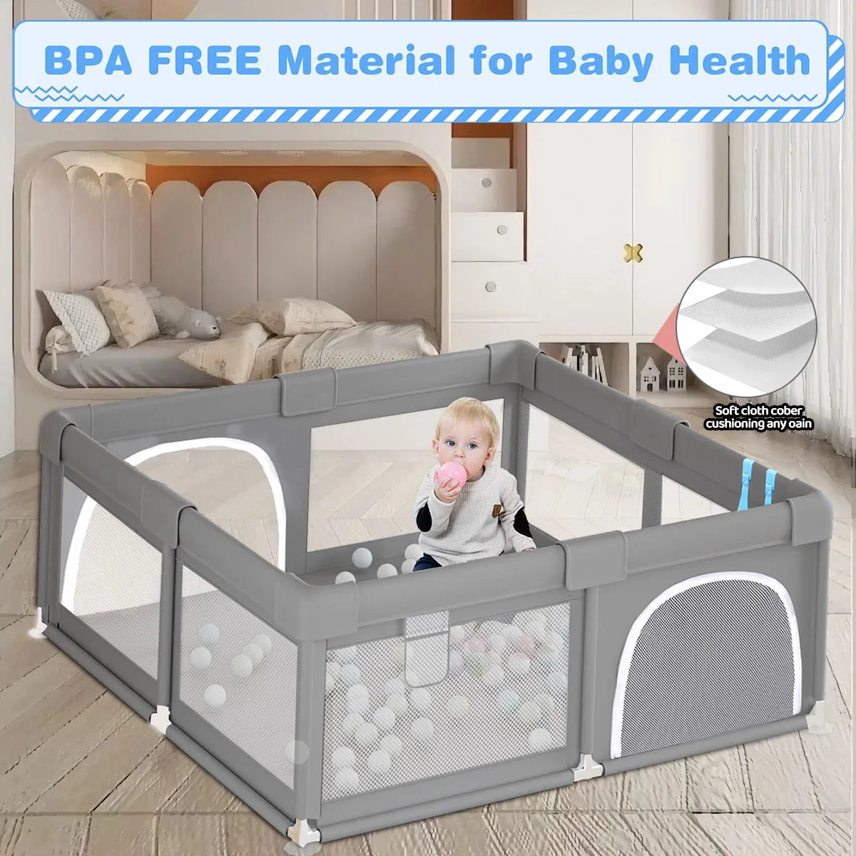 HappyNest Baby Playpen & Ball Pit